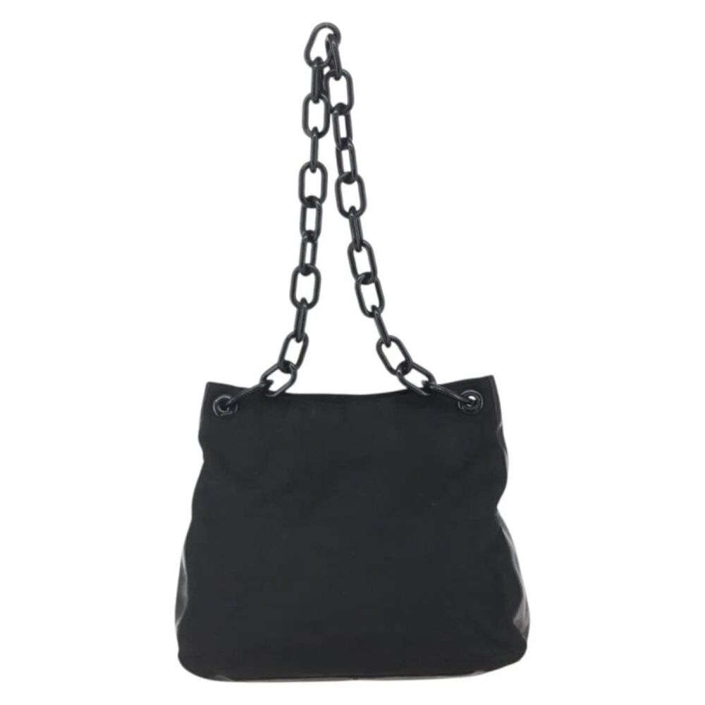 Prada Chain Tessuto Black Nylon Shoulder Bag Bag - Picture 2 of 16